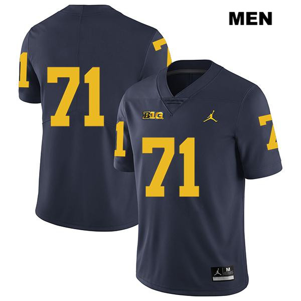 Men's NCAA Michigan Wolverines Andrew Stueber #71 No Name Navy Jordan Brand Authentic Stitched Legend Football College Jersey RZ25X44FJ